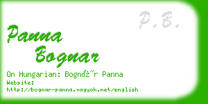 panna bognar business card